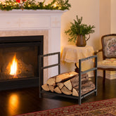 Firewood Log Rack with Unique Handle and Raised Feet